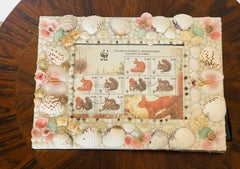 Vintage Sailors Valentines Shell Encrusted Frame