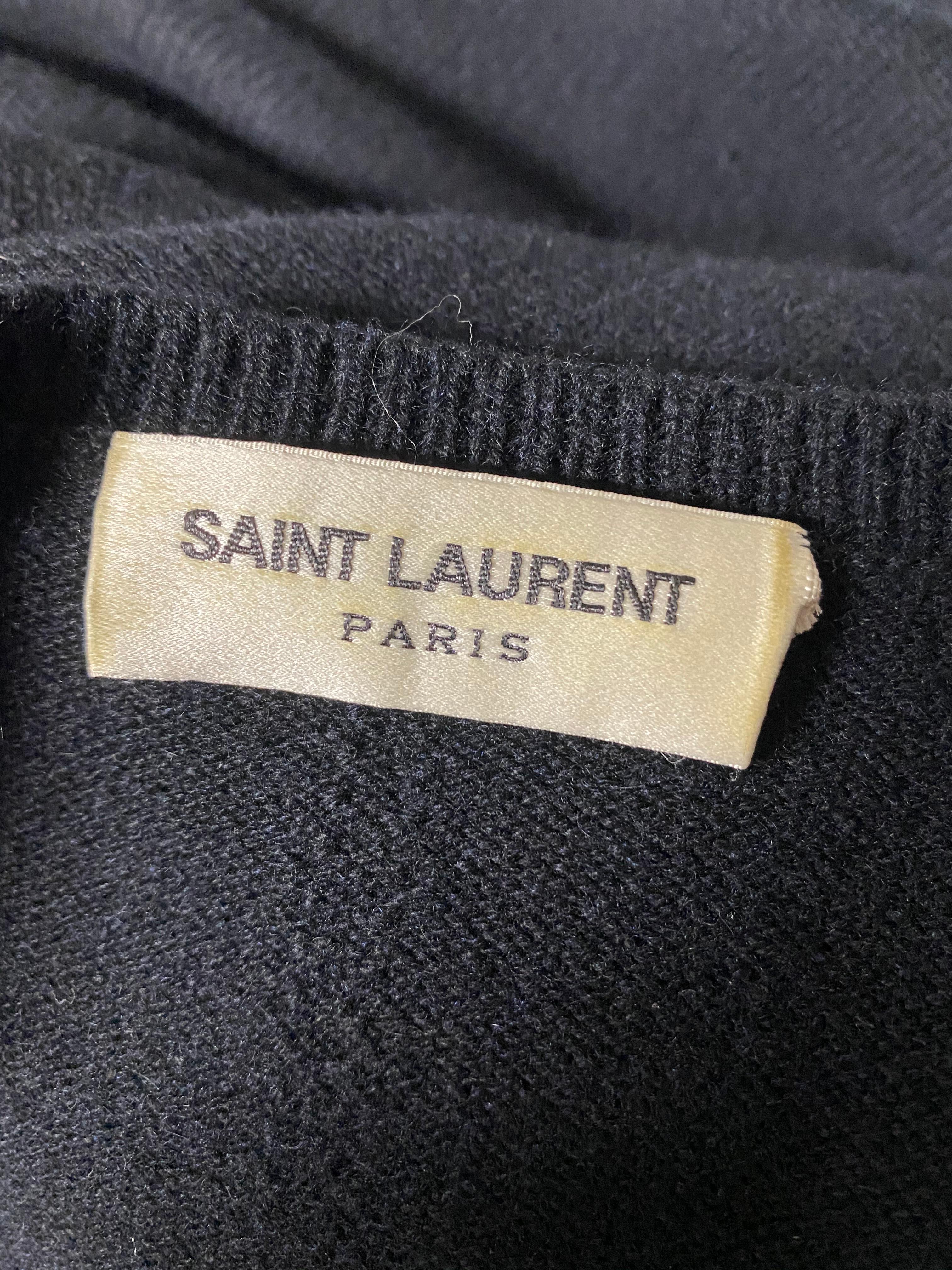Women's Vintage Saint Laurent Paris Black Knit Vest Dress, Size L For Sale