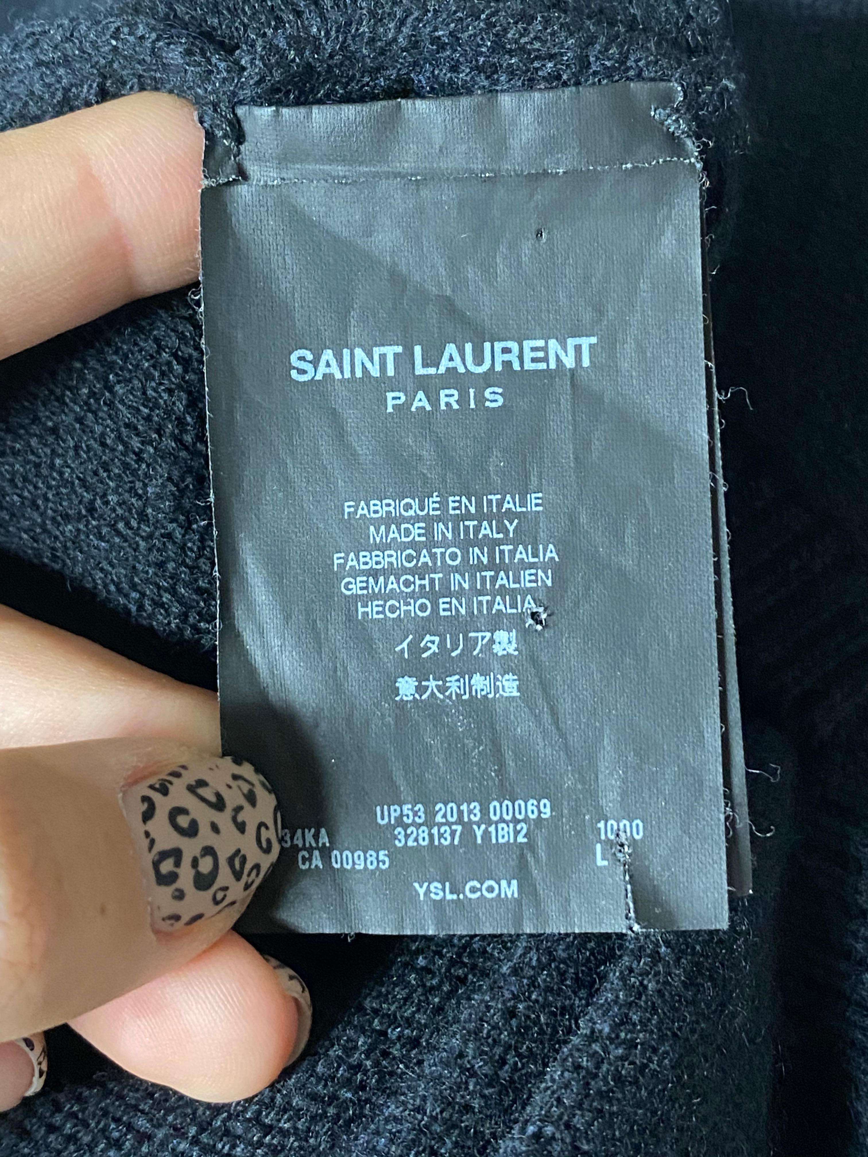 Vintage Saint Laurent Paris Black Knit Vest Dress, Size L For Sale 1