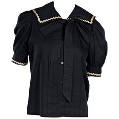 Vintage Saint Laurent Rive Gauche Bow-Accented Blouse