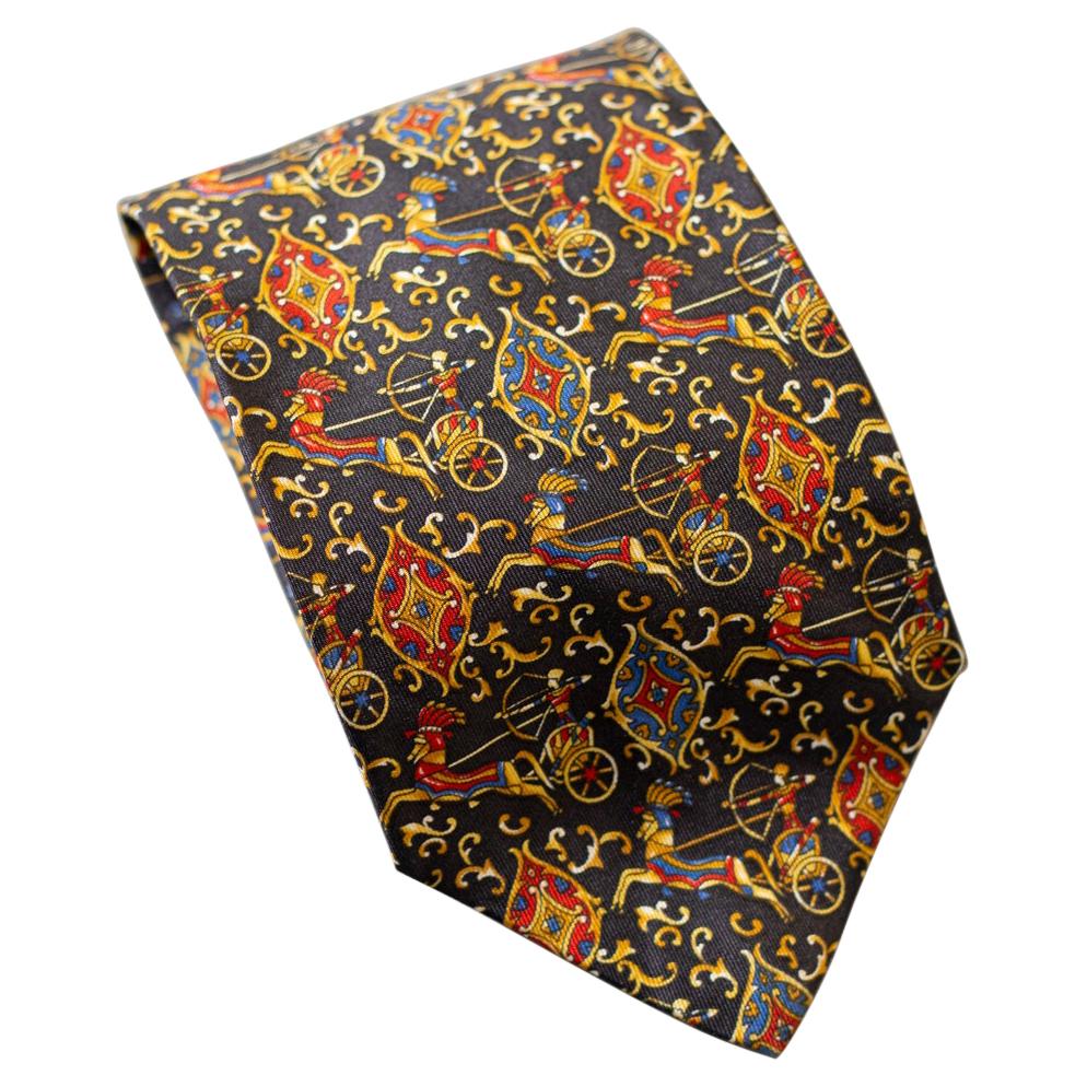 Vintage Saint Michel all-silk tie with golden medals For Sale