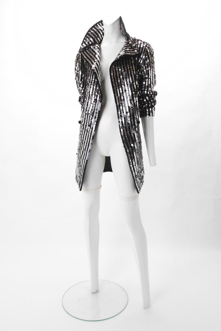 1970s Saks Fifth Avenue Black Sequin Evening Pants