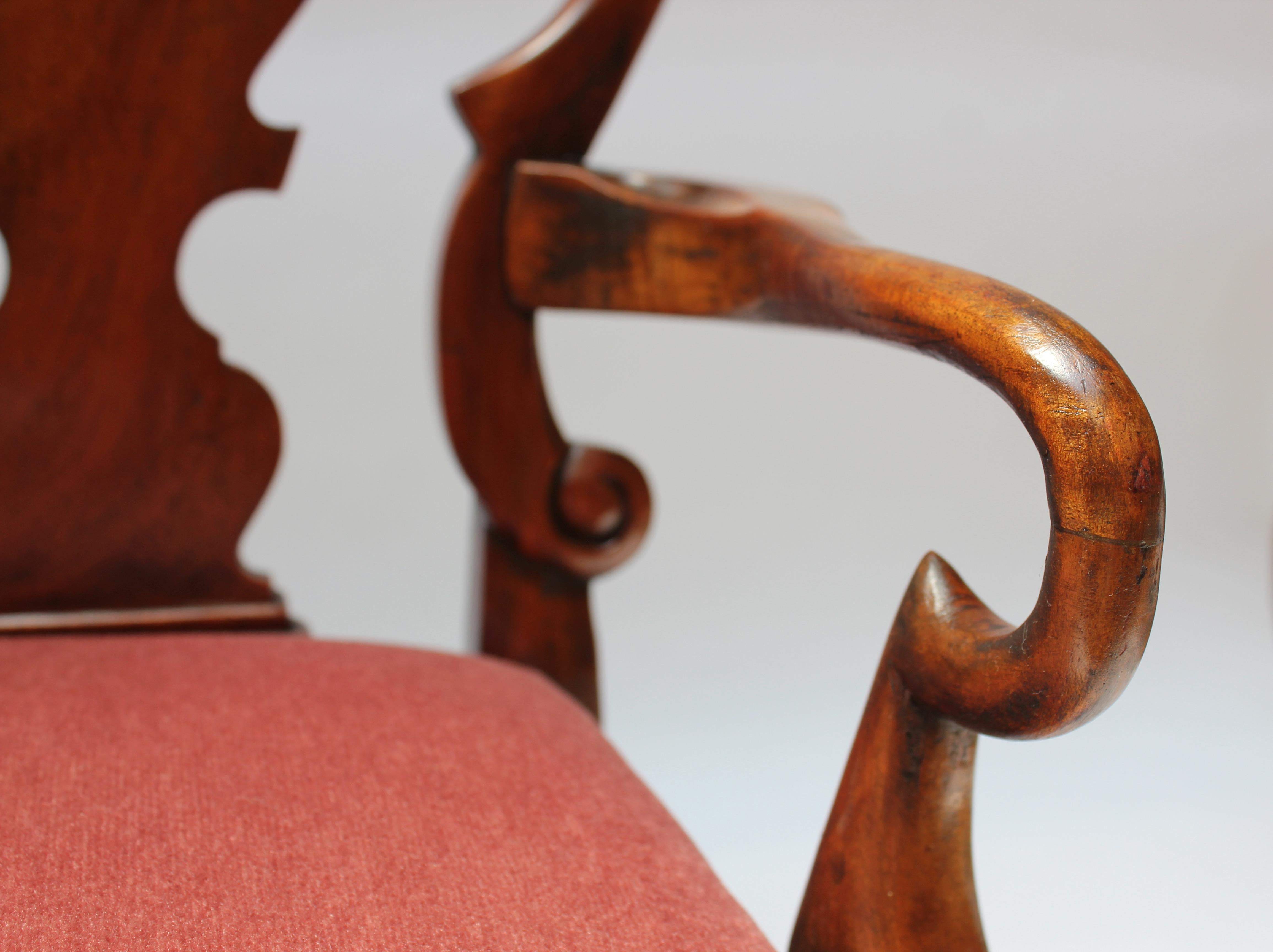 Vintage Salesman Sample / Miniature Queen Anne-Style English Arm Chair 7