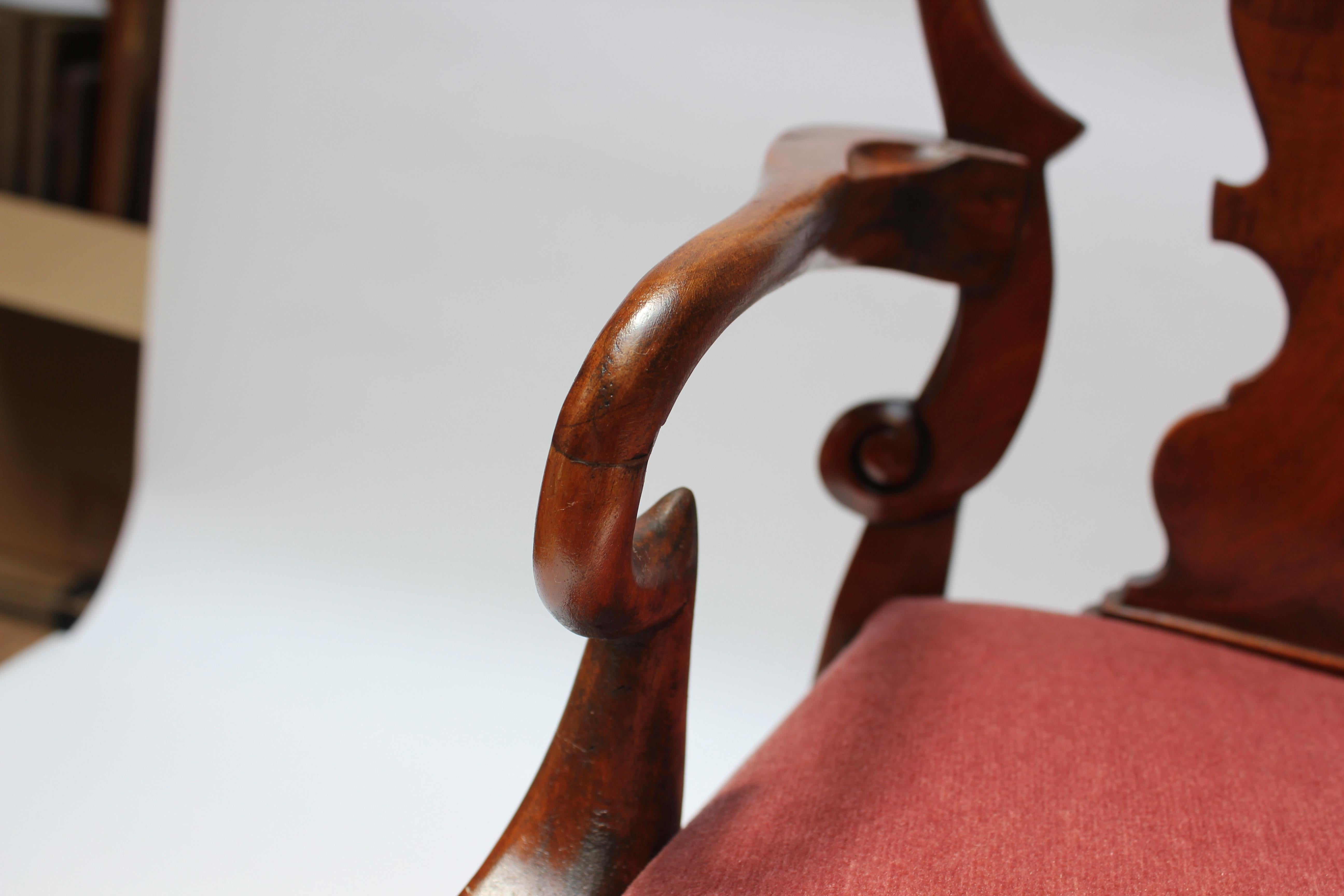 Vintage Salesman Sample / Miniature Queen Anne-Style English Arm Chair 8