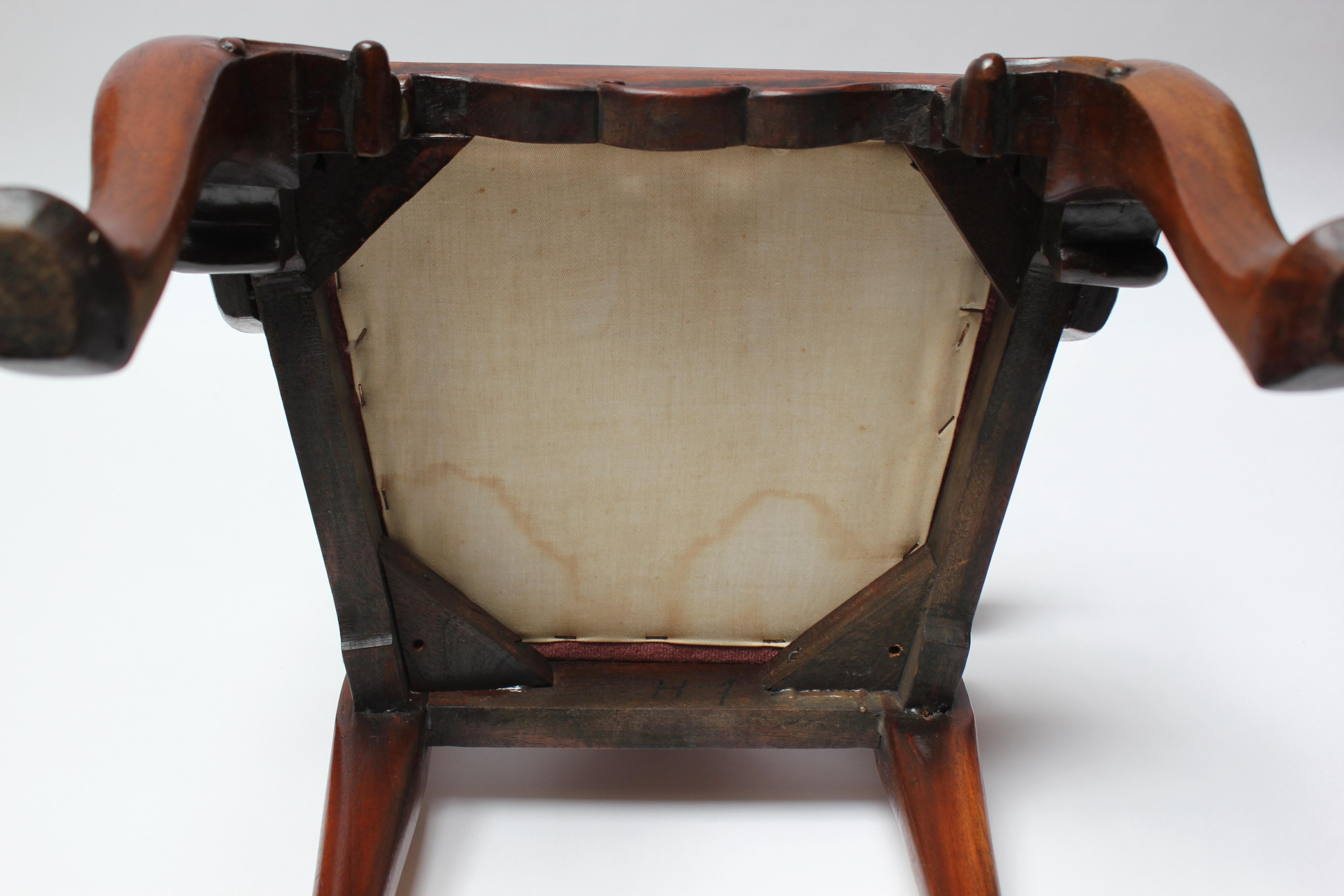 Vintage Salesman Sample / Miniature Queen Anne-Style English Arm Chair 12