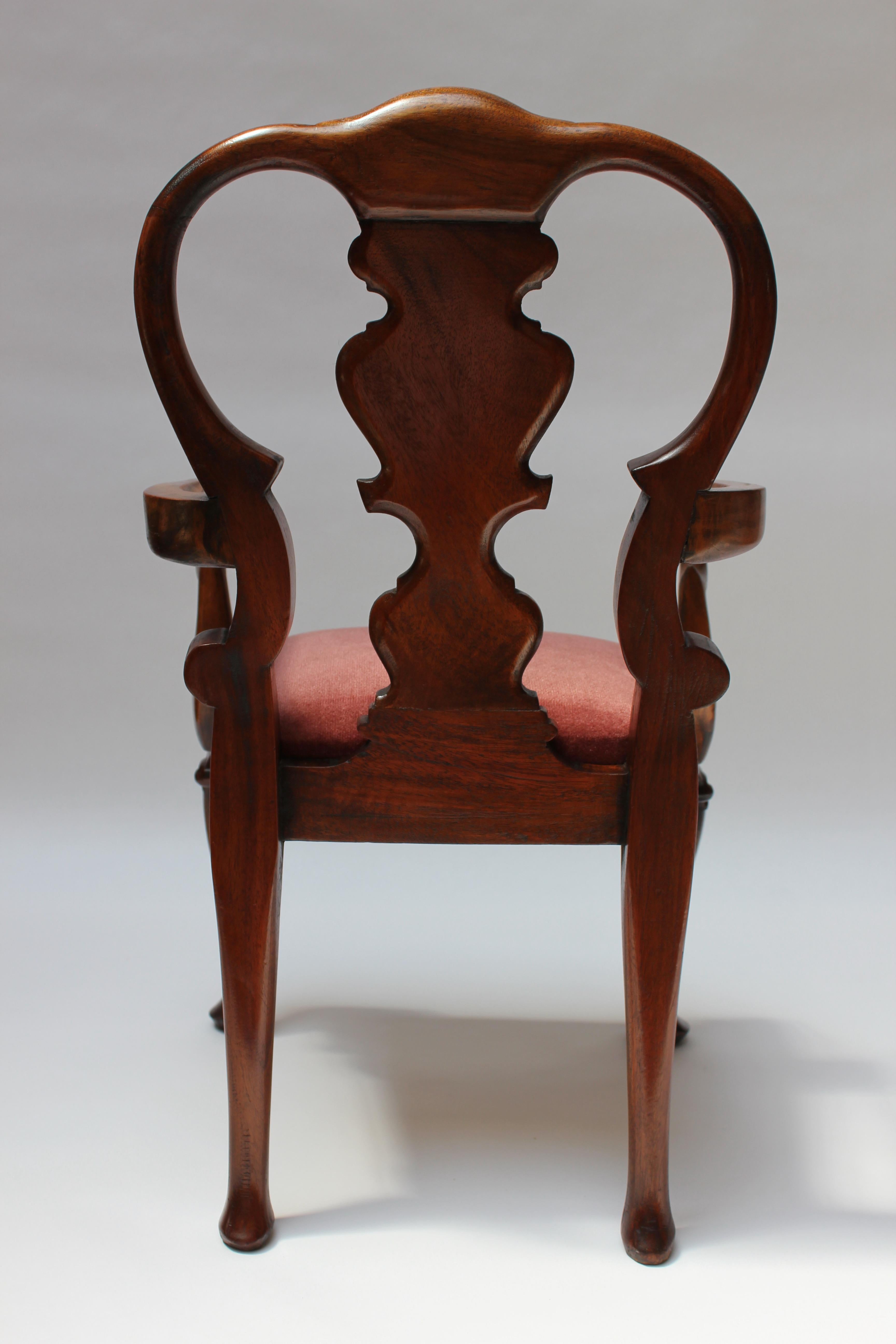 Mid-20th Century Vintage Salesman Sample / Miniature Queen Anne-Style English Arm Chair