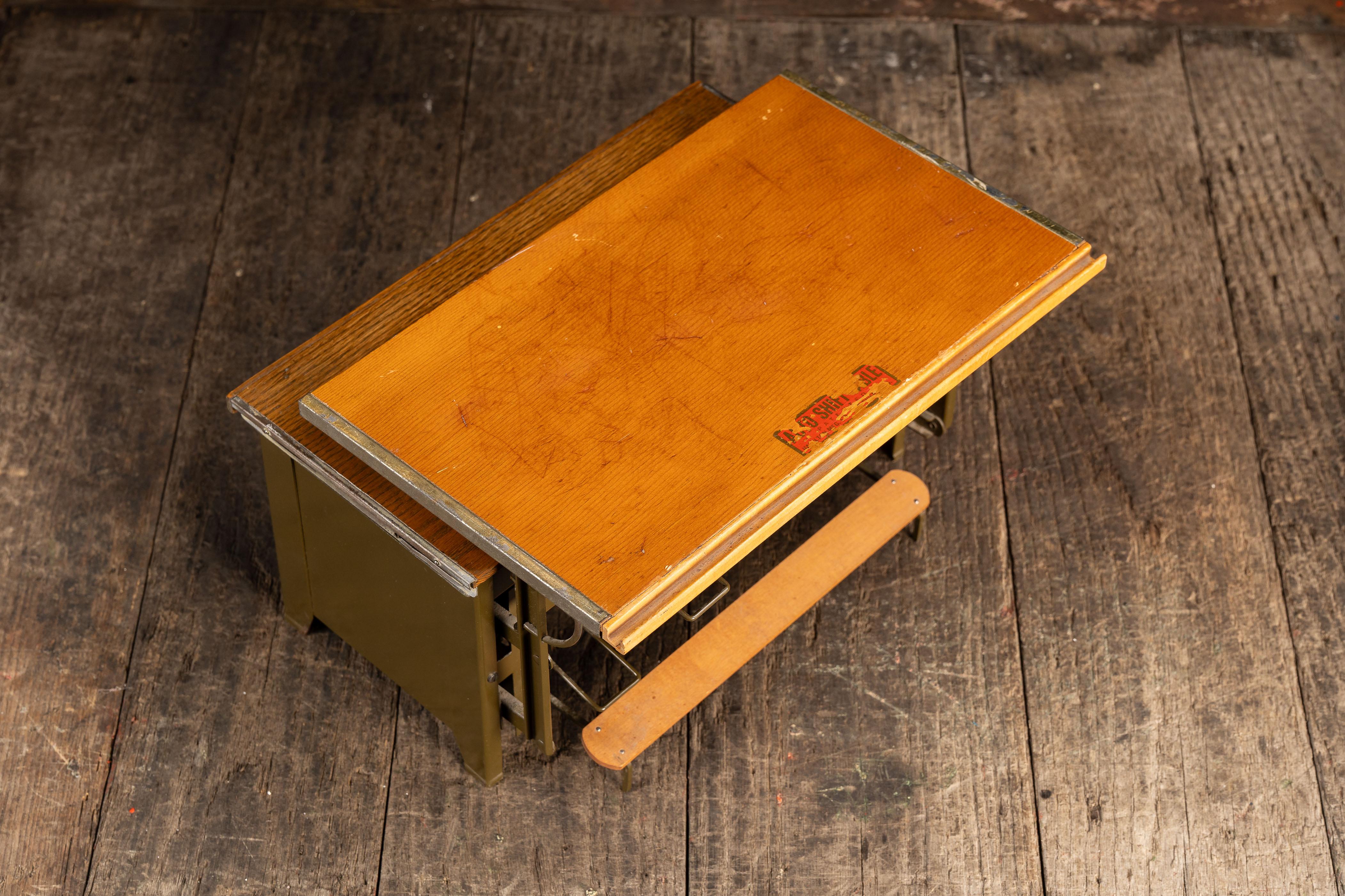 20th Century Vintage Salesmans Sample Drafting Desk by Hamilton For Sale