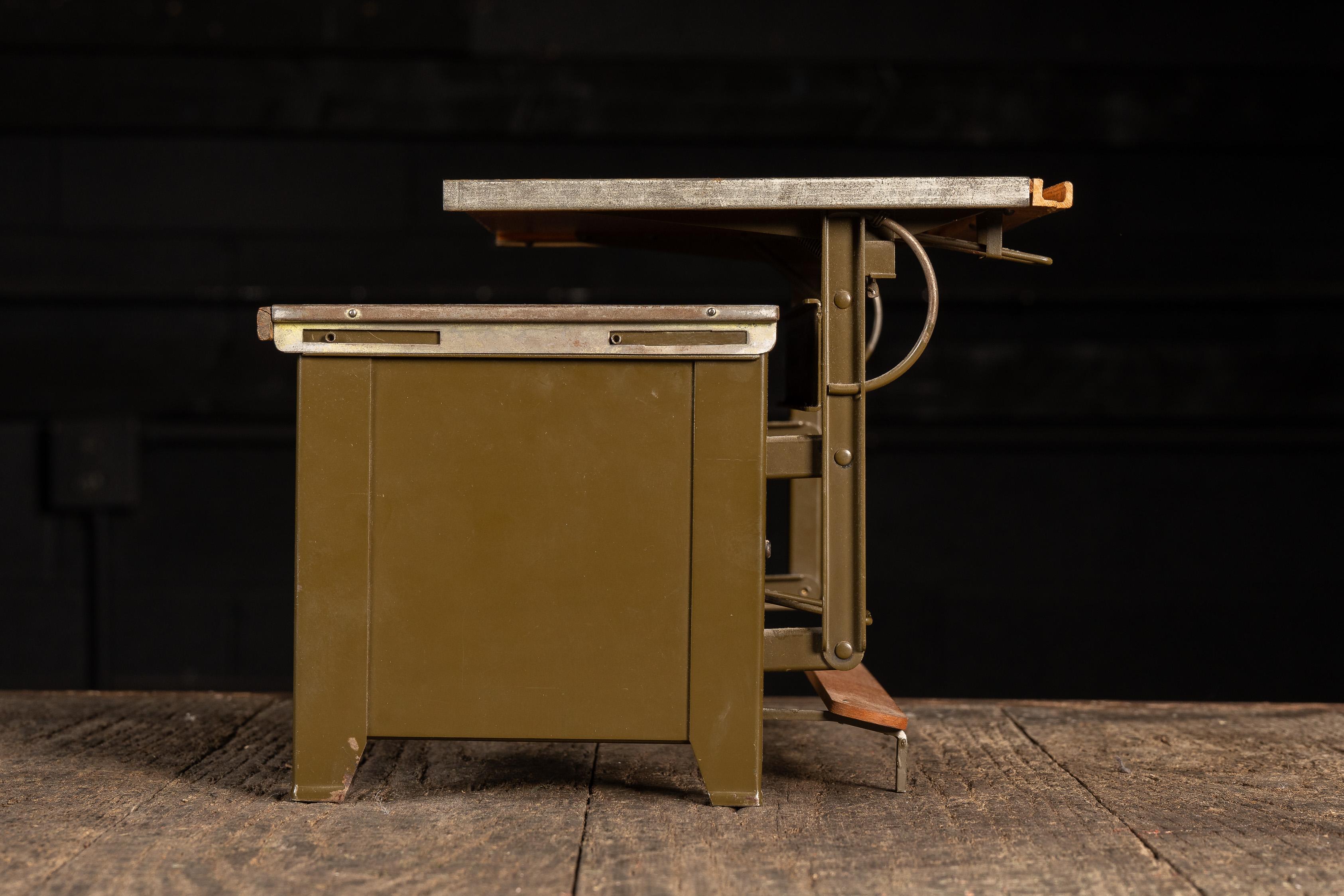 Steel Vintage Salesmans Sample Drafting Desk by Hamilton For Sale