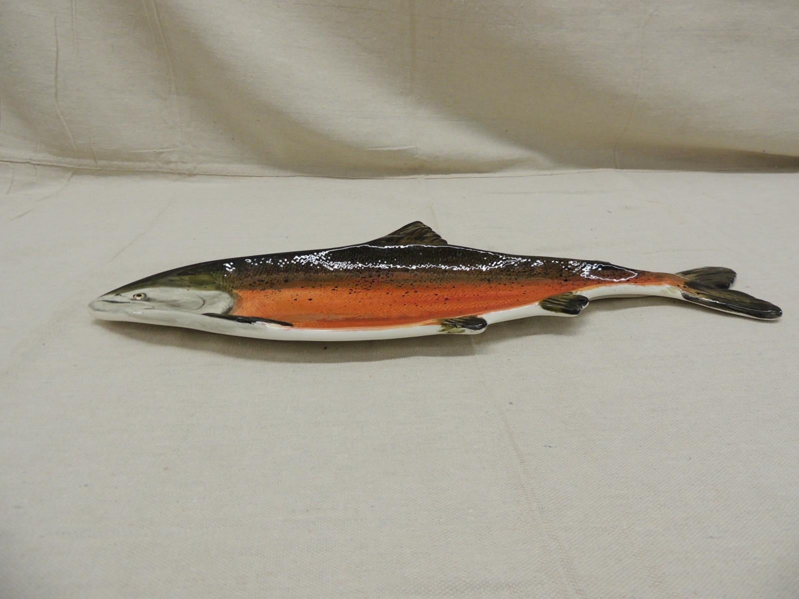 Hand-Crafted Vintage Salmon Serving Decorative Platter