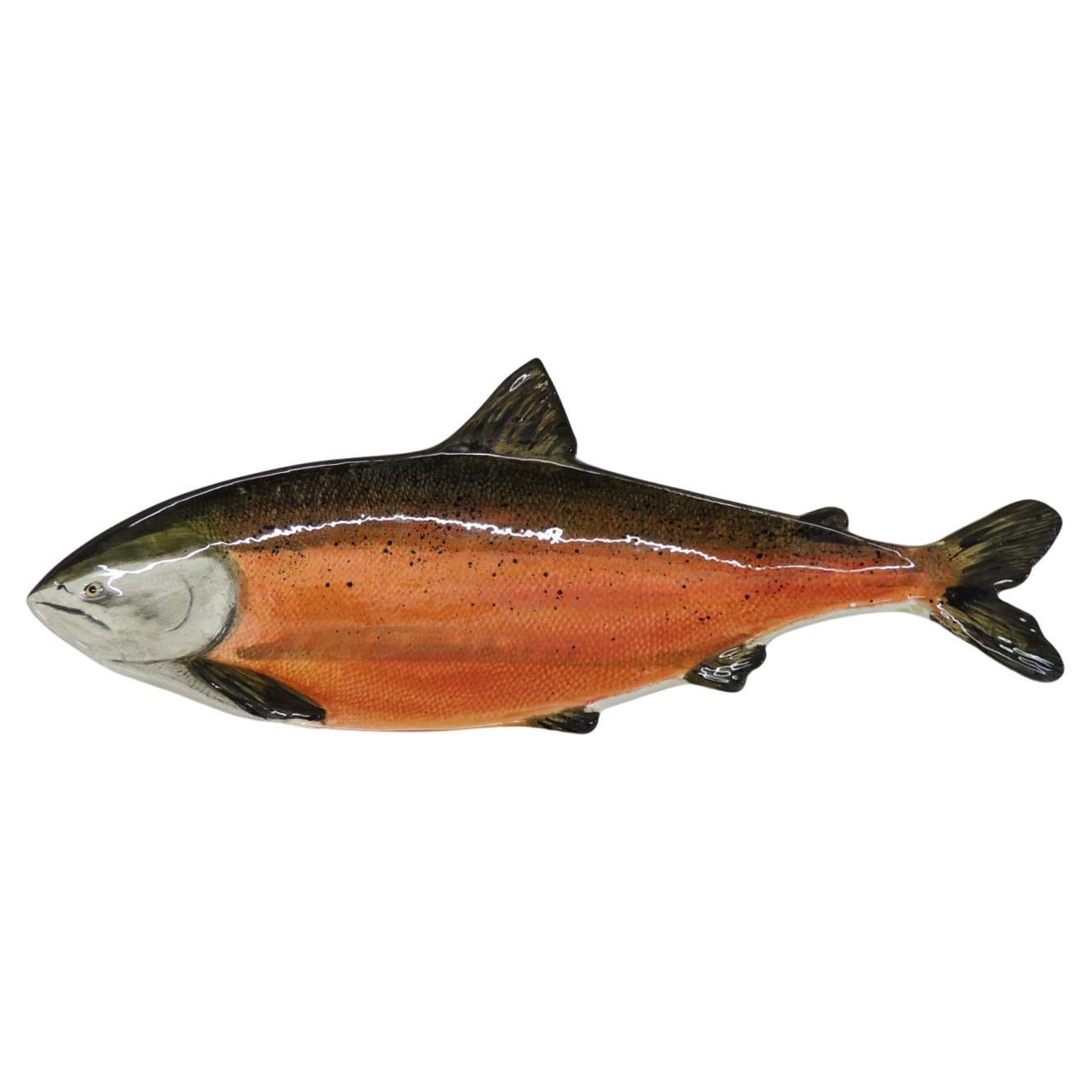 Vintage Salmon Serving Decorative Platter