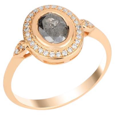 Vintage Salz und Pfeffer 1,00ct Diamant Ring