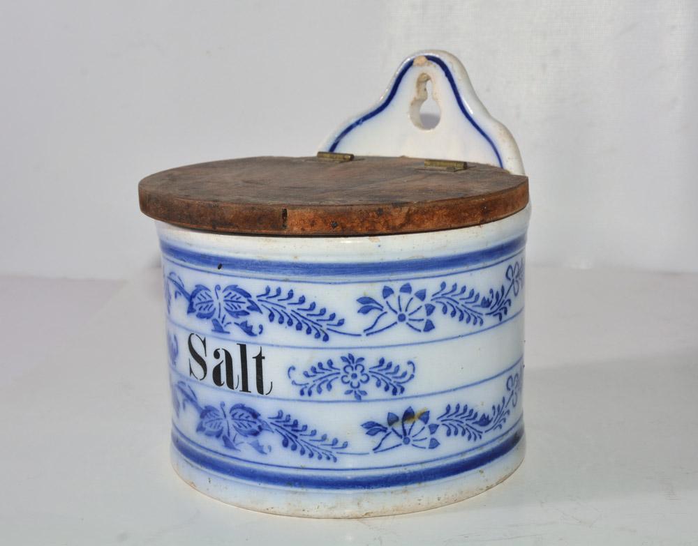 North American Vintage Salt Canister for Hanging
