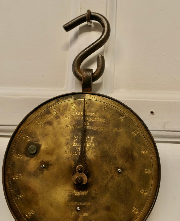 Vintage Salter Spring Balance 200lbs No. 20T Weighing Scales at