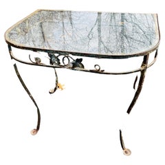 Table Demi-Lune vintage Salterini à motif Mt Vernon