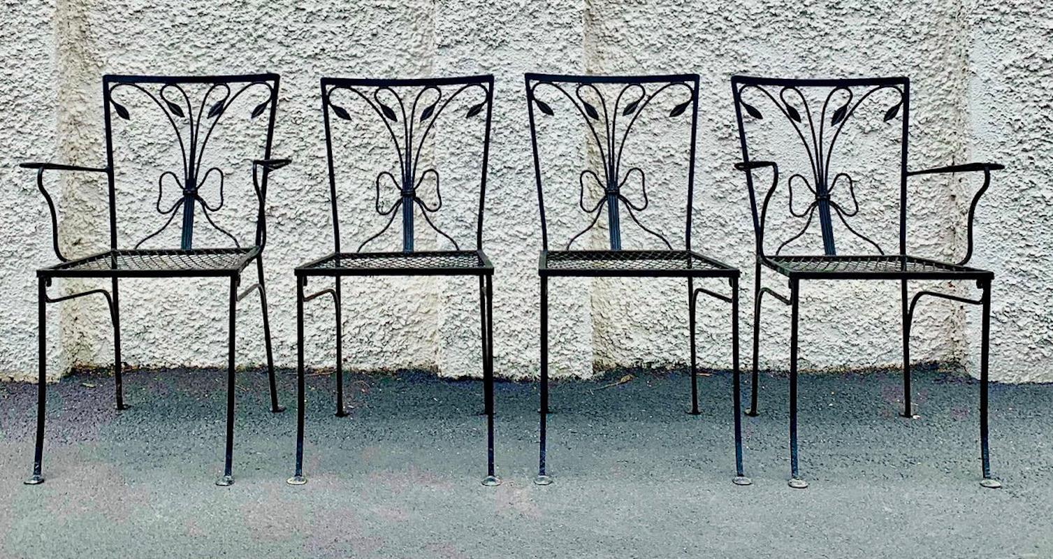 Italian Vintage Salterini Garden Chairs, Set of Four For Sale