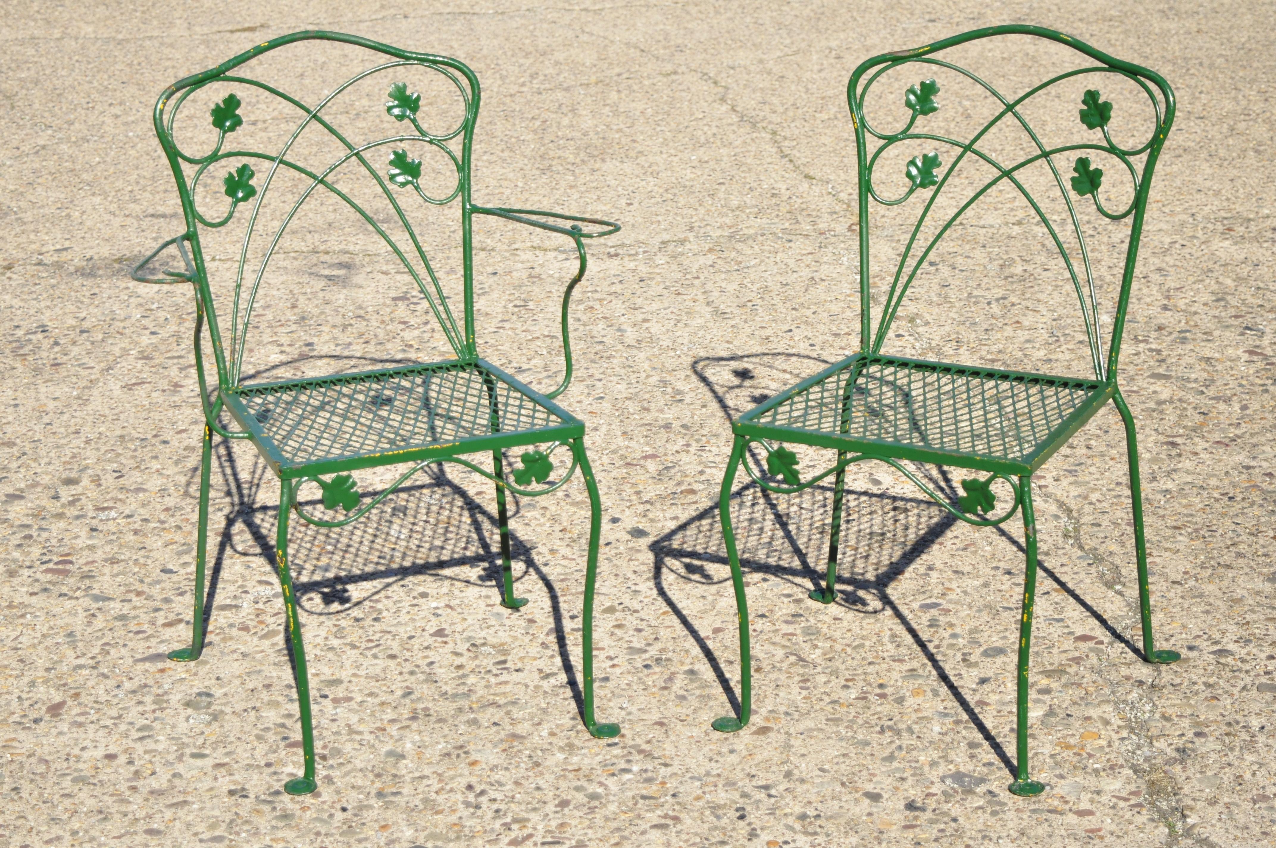 vintage green wrought iron patio set