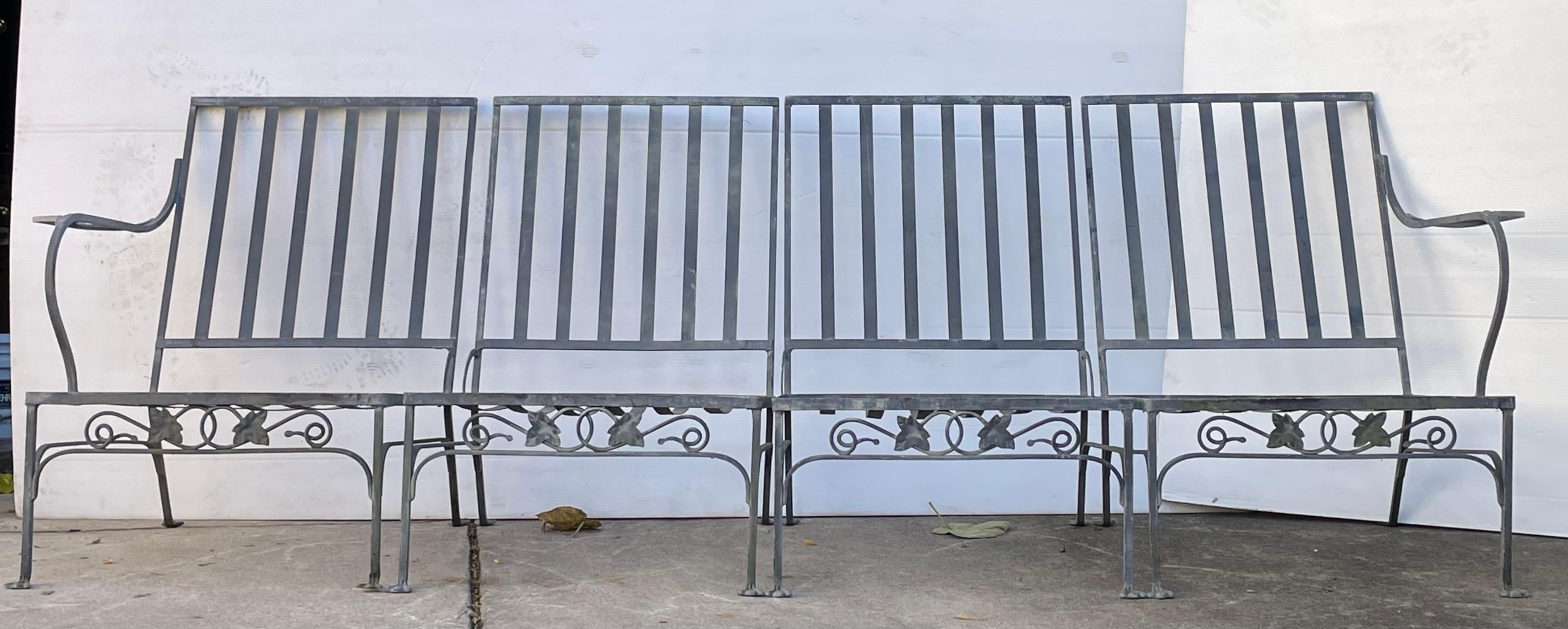 Vintage Salterini Ivy Leaf Iron Modular Couch & Table For Sale 1