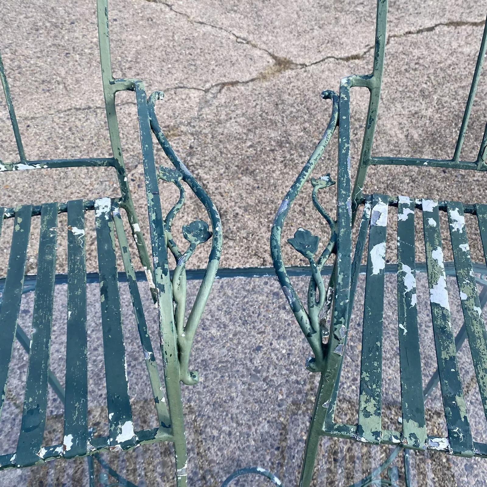 Ensemble de salle à manger de jardin de patio et de table ovale en verre Salterini Leaf Vine - 5 pièces en vente 3