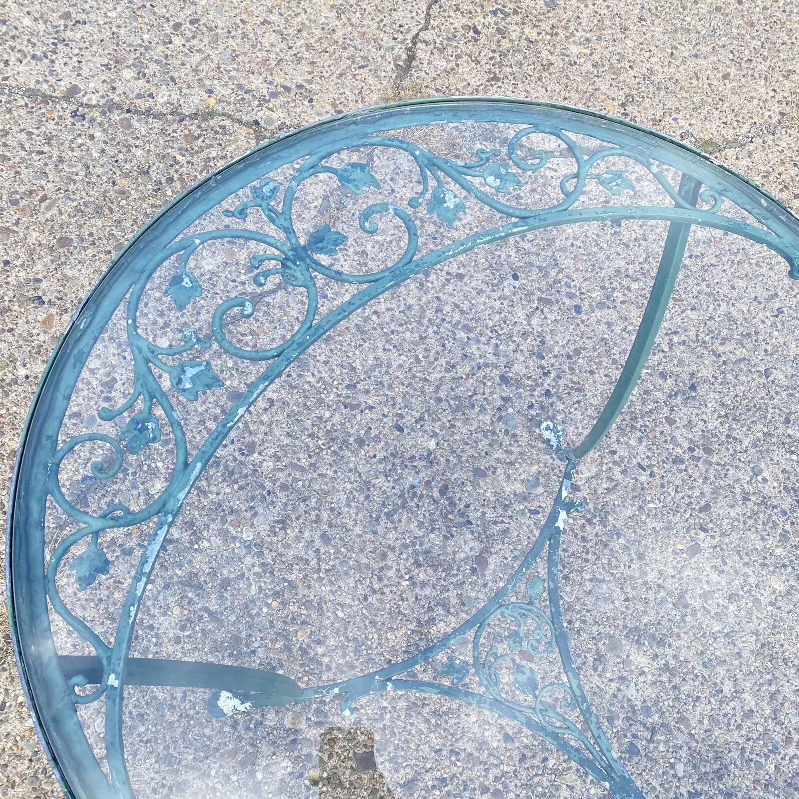 Ensemble de salle à manger de jardin de patio et de table ovale en verre Salterini Leaf Vine - 5 pièces en vente 1