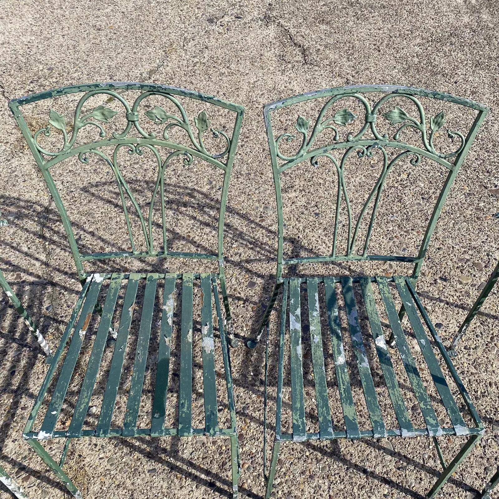 Ensemble de salle à manger de jardin de patio et de table ovale en verre Salterini Leaf Vine - 5 pièces en vente 2