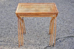 Vintage Salterini Mid Century Modern Wrought Iron Nesting Side Tables - Set of 3