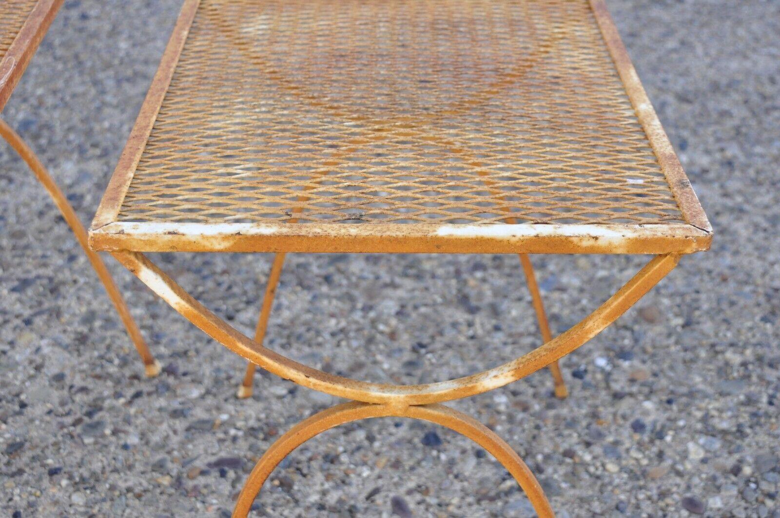 Mid-Century Modern Vintage Salterini Mid Century Wrought Iron Nesting Side Tables, Set of 3 For Sale