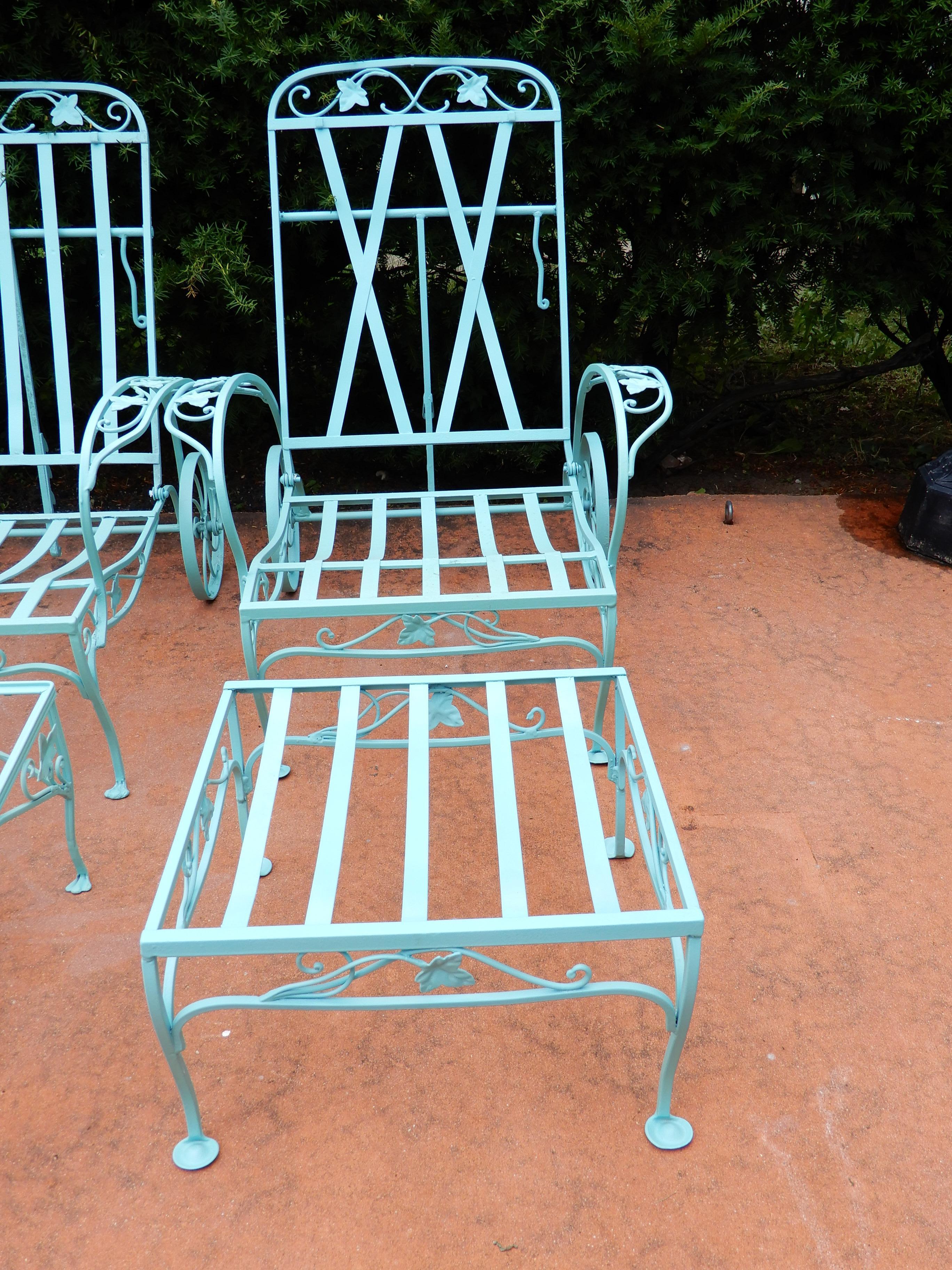 Hollywood Regency Vintage Salterini Pair Chaise Lounges For Sale