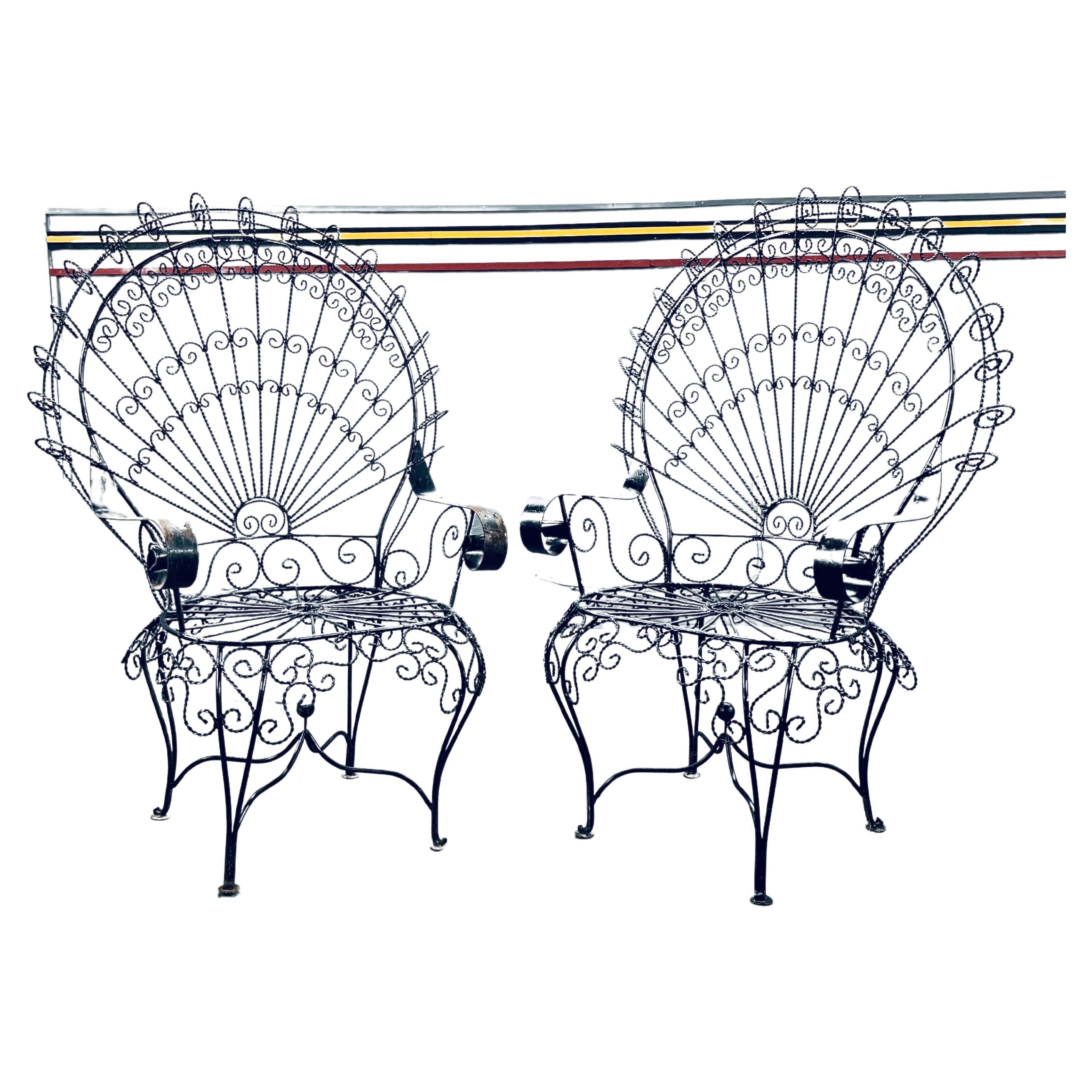 Chaise vintage Salterini Peacock - une paire