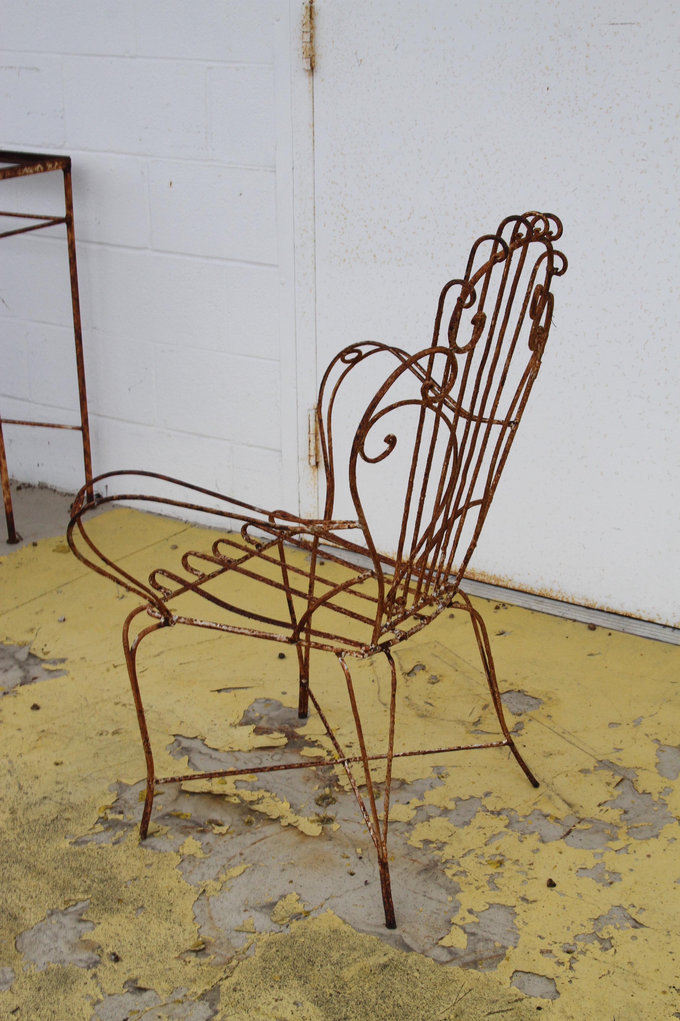 20ième siècle Vintage Salterini Rustic 5 Piece Patio Set en vente