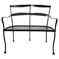 Vintage Salterini Style Outdoor Iron Loveseat/Bench