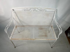 Vintage Salterini Style Wrought Iron Garden Patio Settee