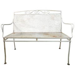 Sillón de jardín de hierro forjado estilo Salterini vintage