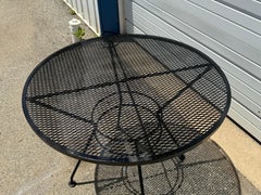 Vintage Salterini Style Wrought Iron Mesh Patio Table - 36" Round