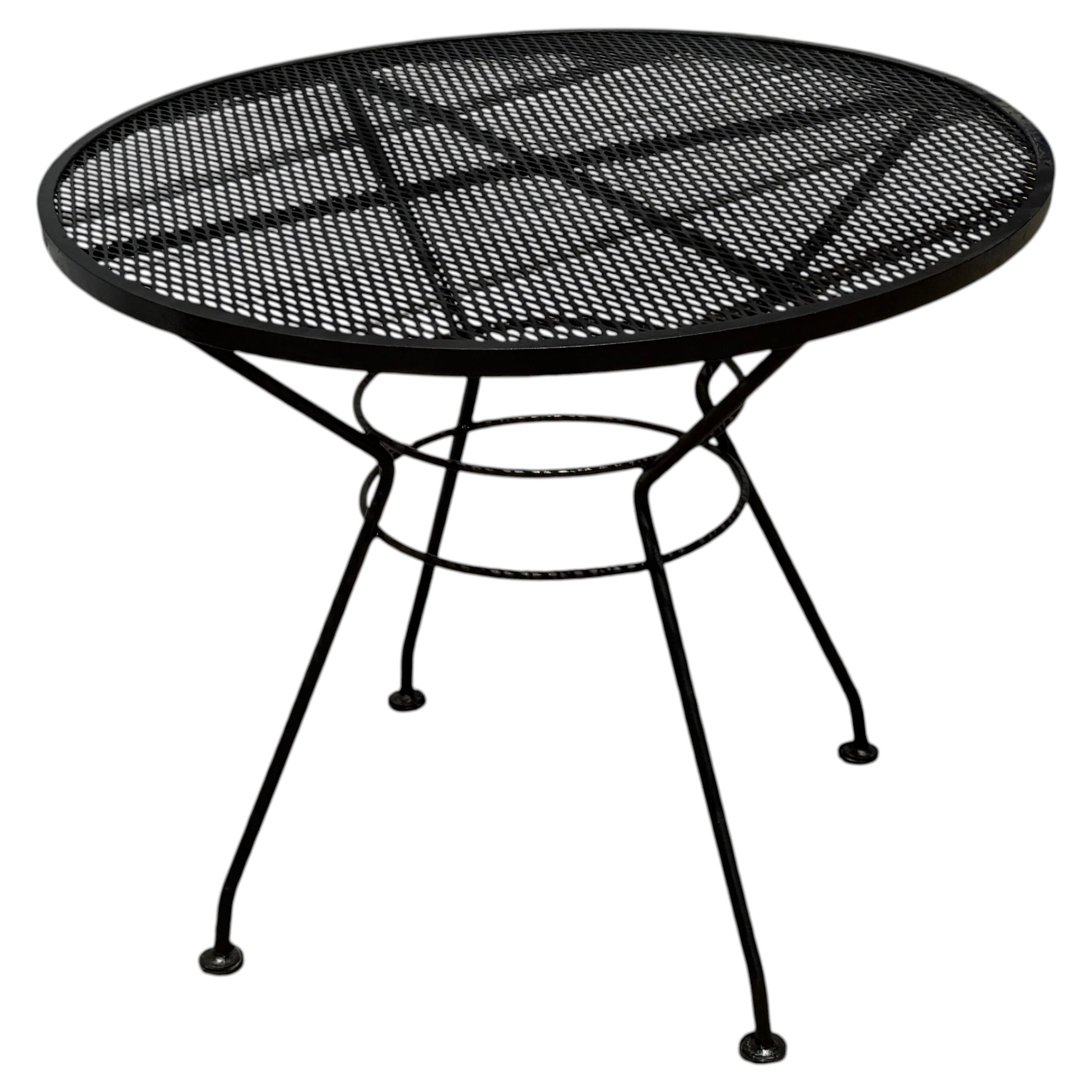 Vintage Salterini Style Wrought Iron Mesh Patio Table - 36" Round