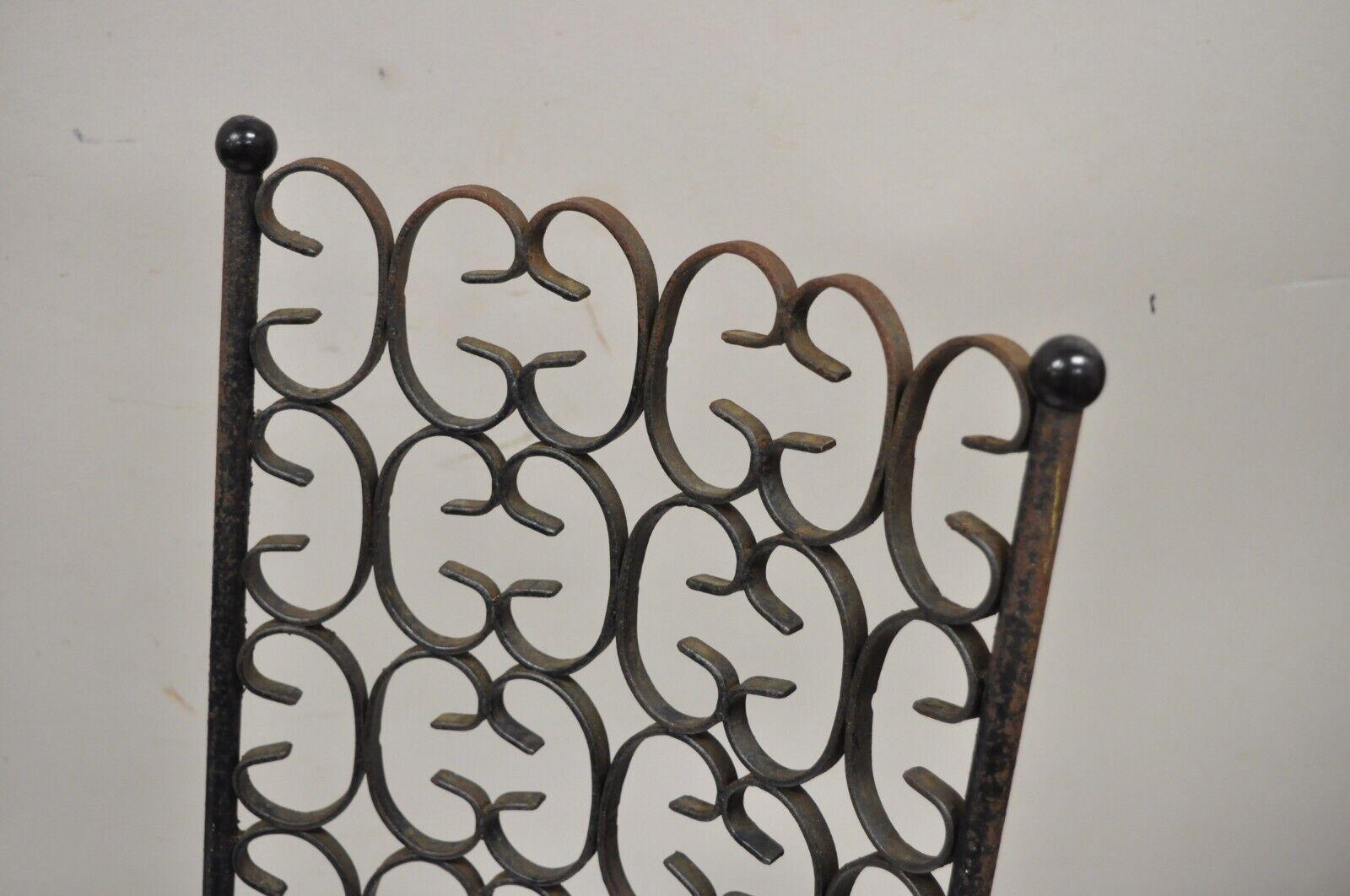 Vintage Salterini Umanoff Style Iron Scroll Dining Side Chairs - a Pair For Sale 6