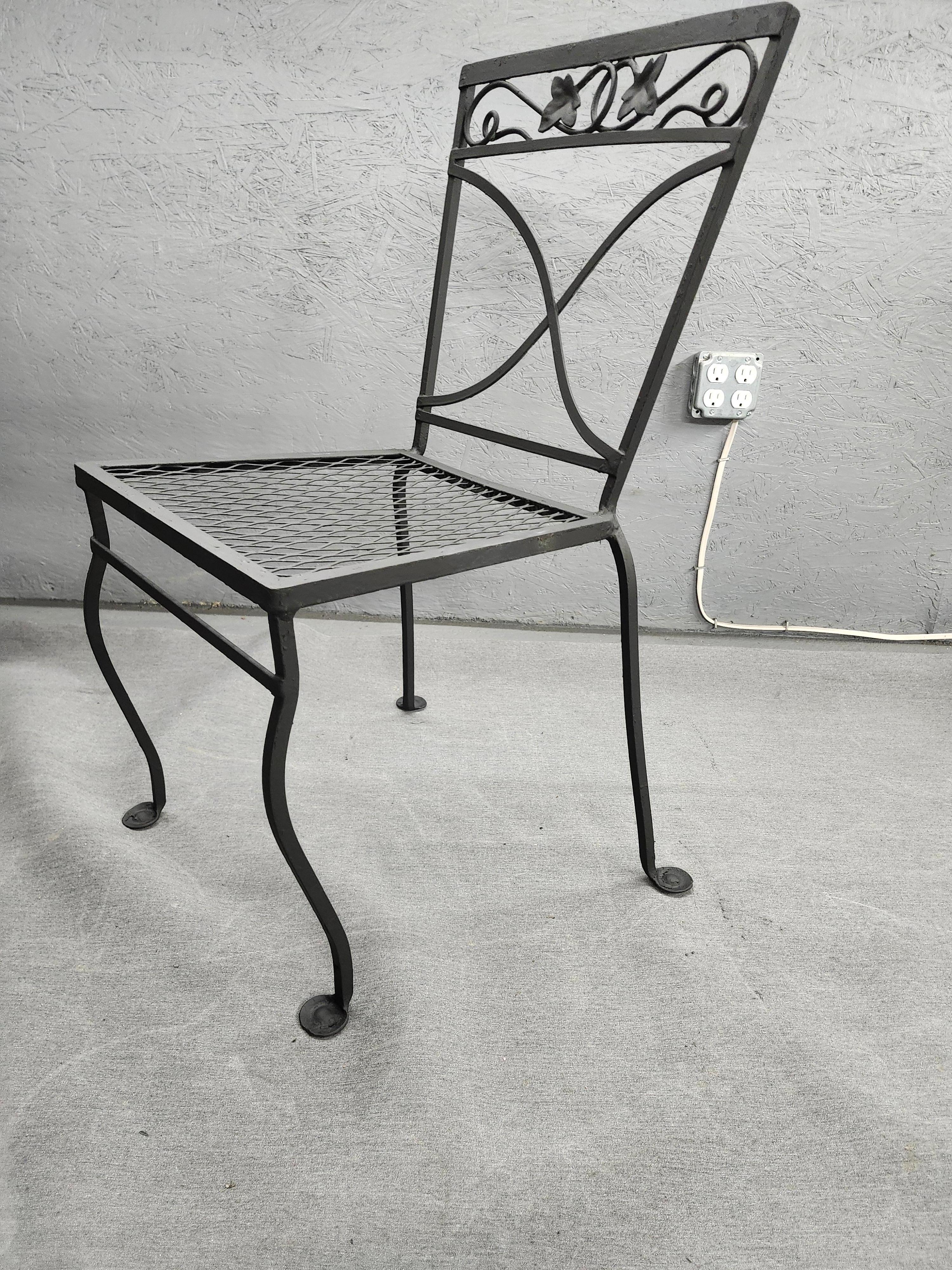 Ensemble de 8 chaises vintage Salterini en fer forgé en vente 7