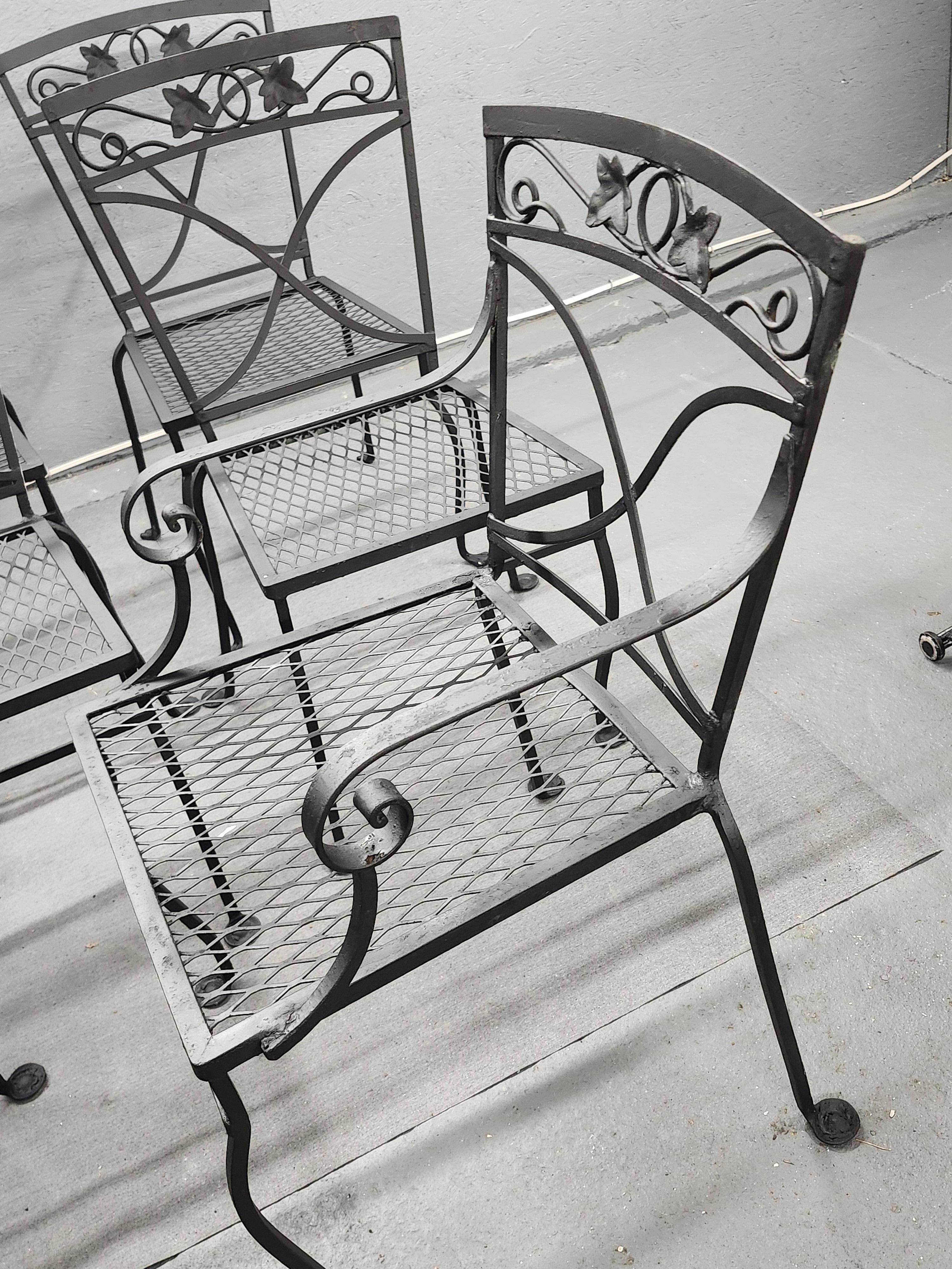 Vintage Salterini Wrought Iron Chairs Set of 8  For Sale 2