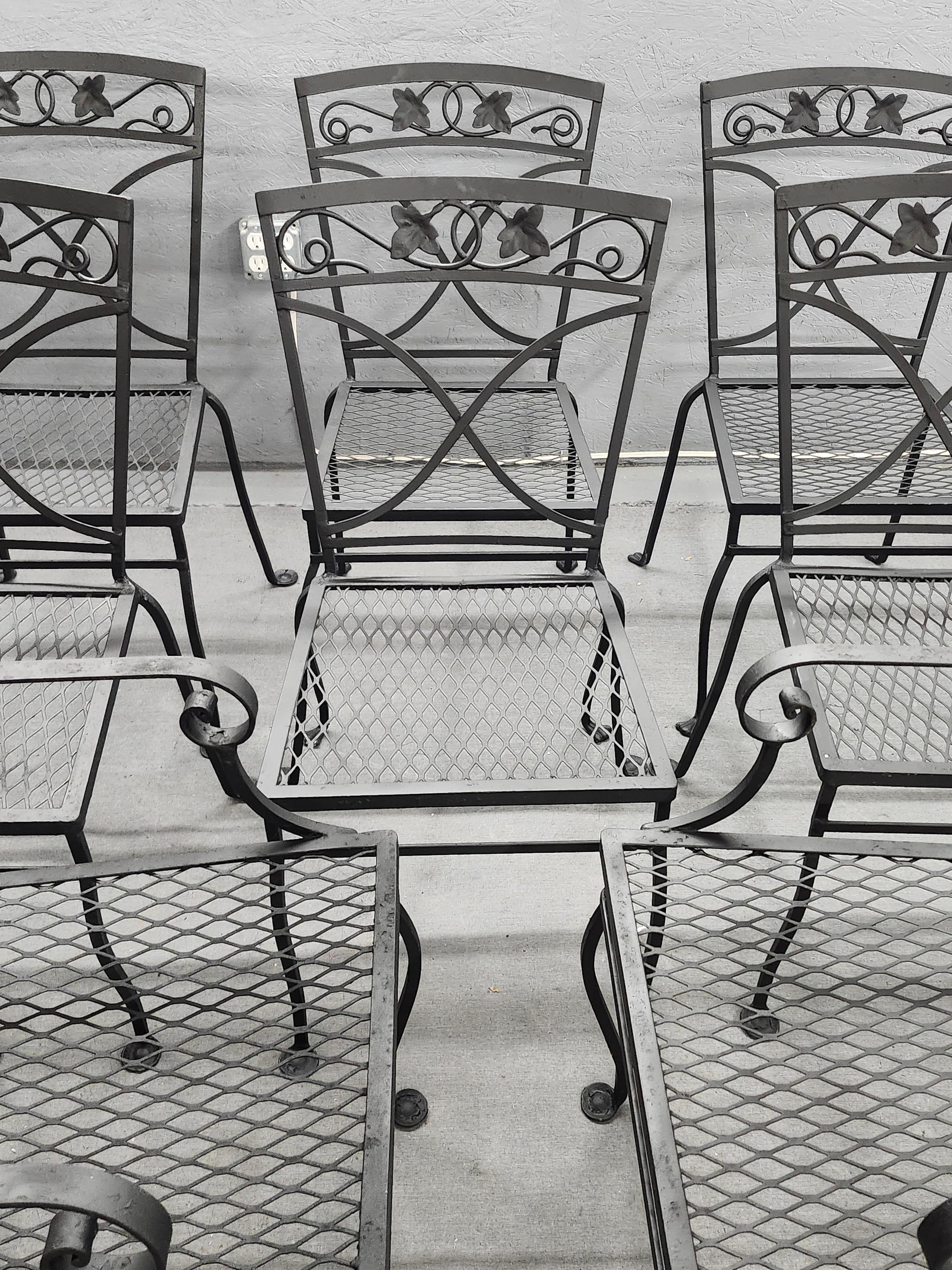 Vintage Salterini Schmiedeeisen Stühle Satz von 8  im Angebot 4