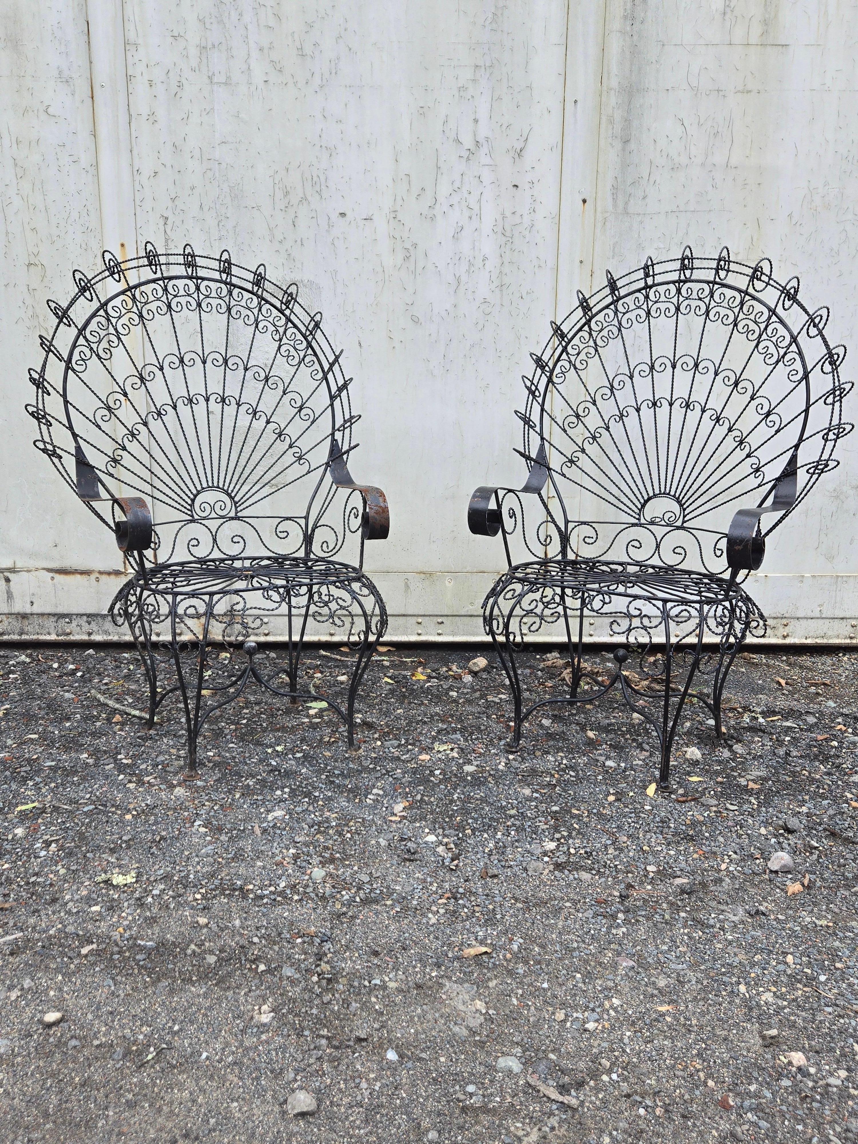 20th Century Vintage Salterini Wrought Iron Outdoor Patio Furniture For Sale