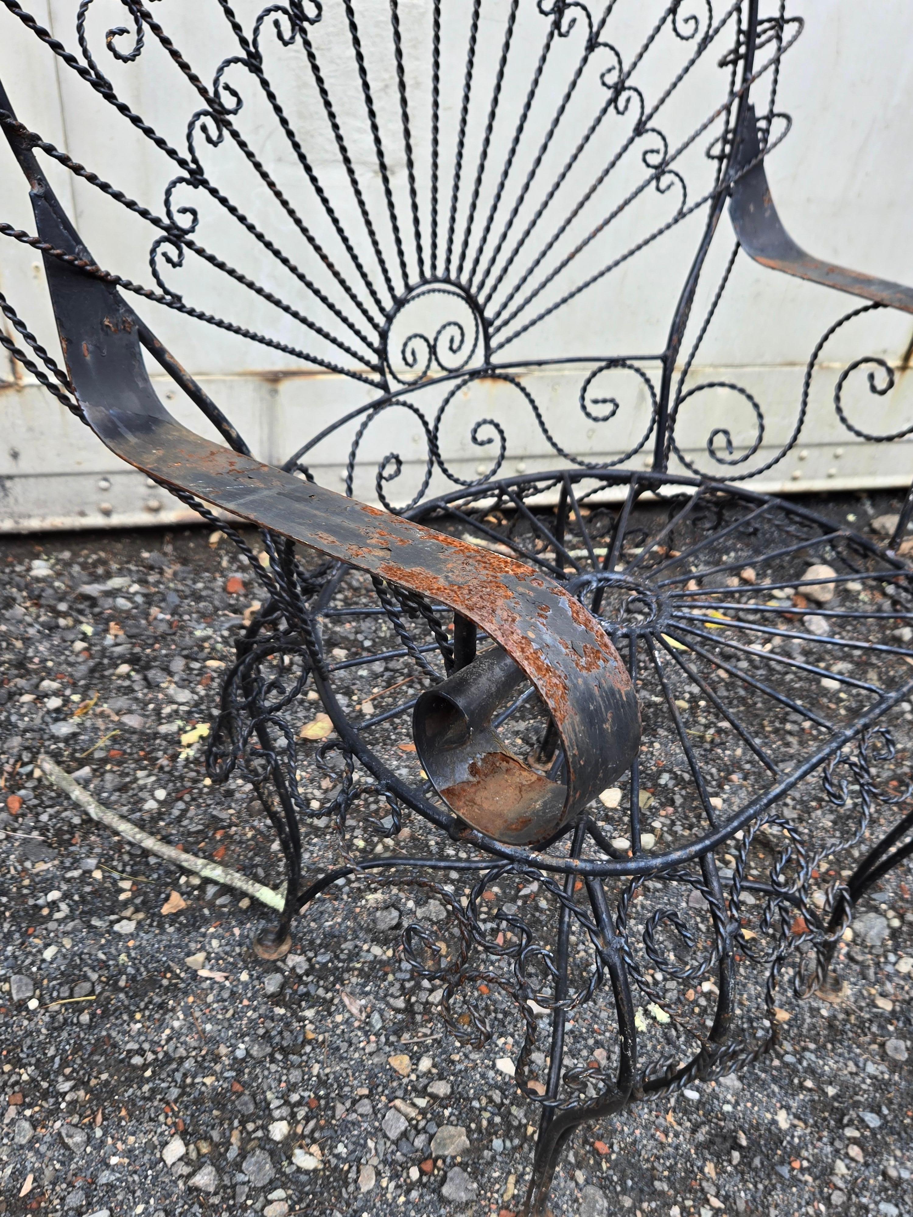 Vintage Salterini Wrought Iron Outdoor Patio Furniture For Sale 2