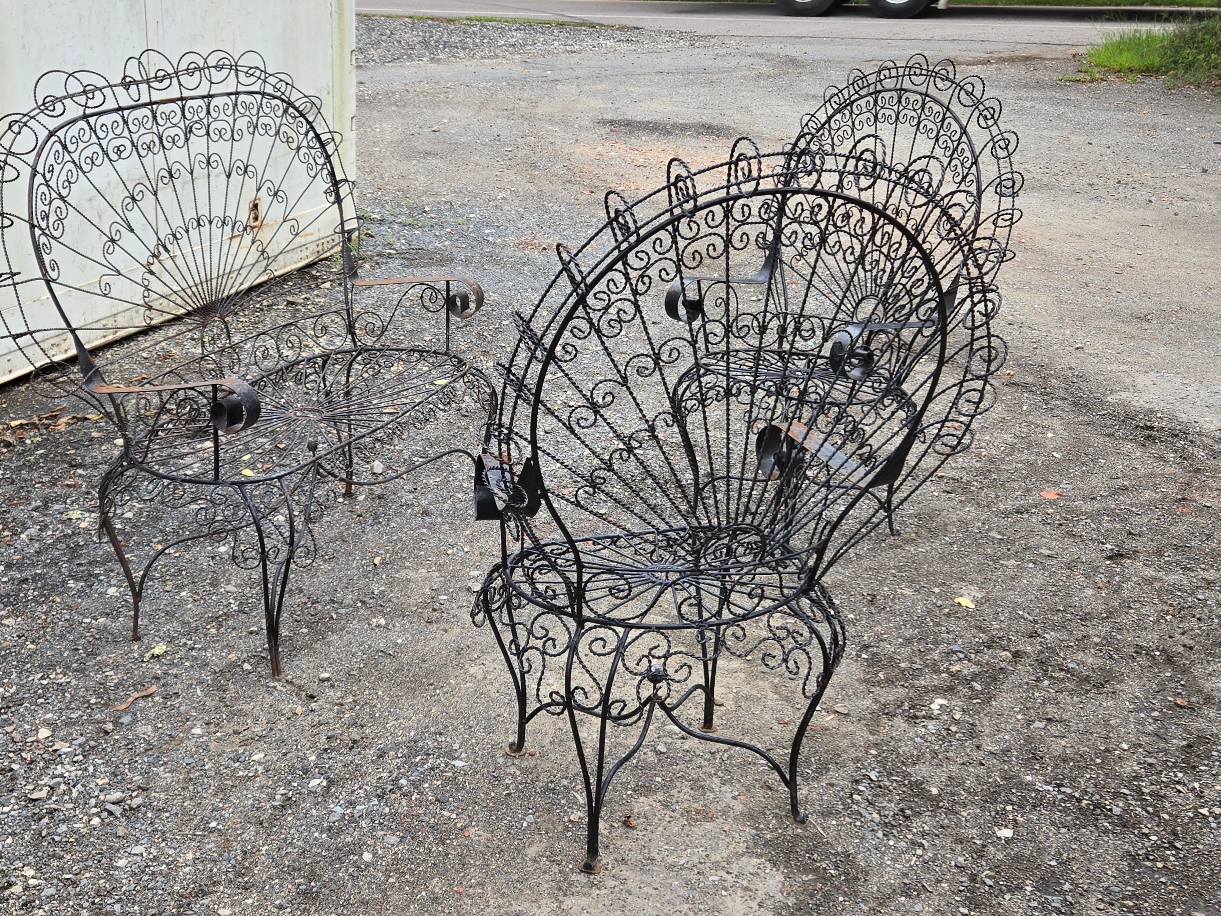 Vintage Salterini Wrought Iron Outdoor Patio Furniture For Sale 3