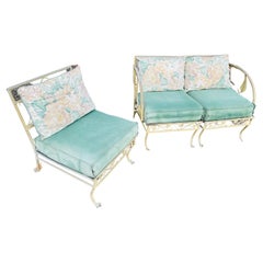 Vintage Salterini Wrought Iron Outdoor Sofa Banana Leaf