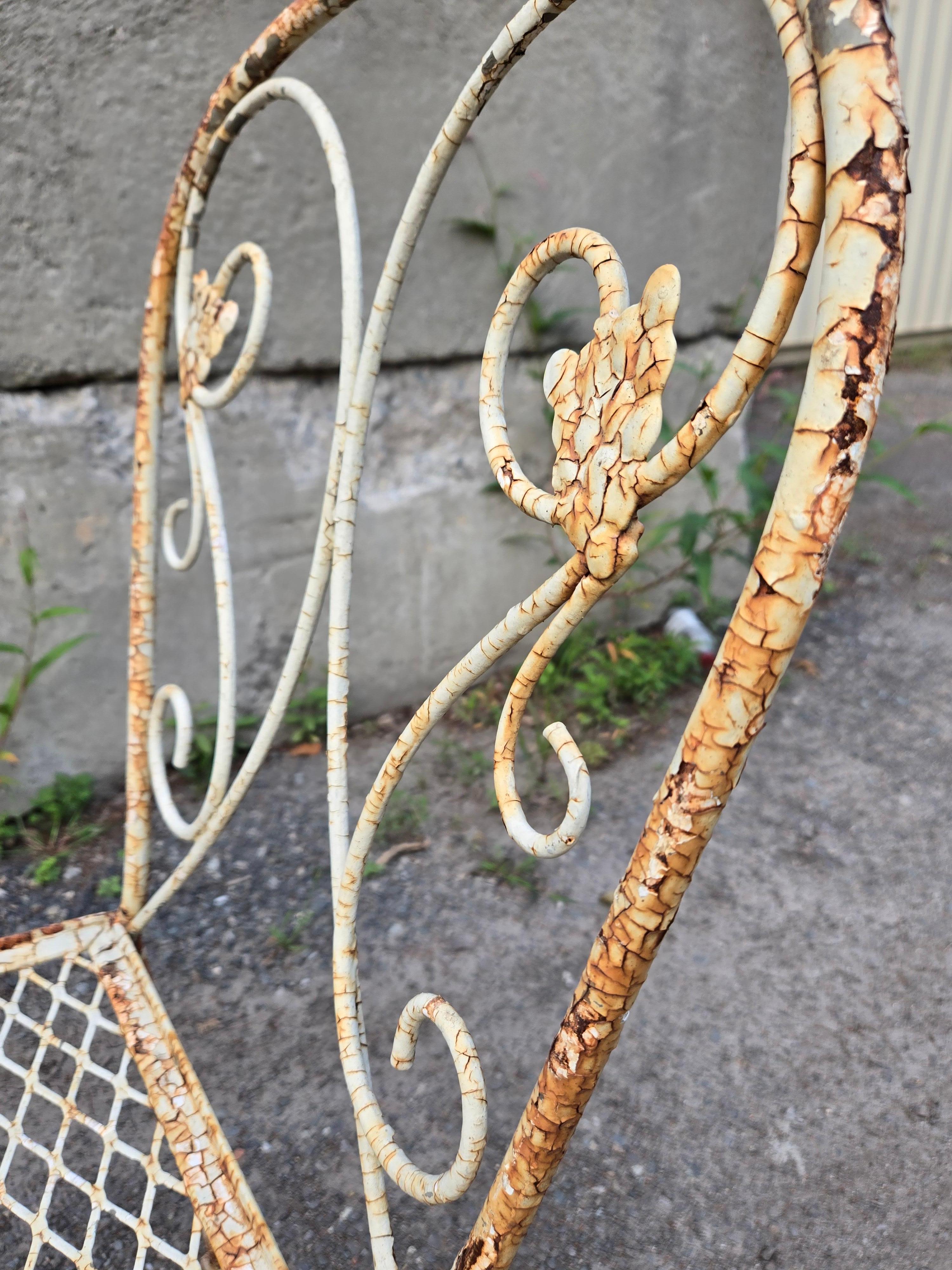 Vintage Salterini Wrought Iron Patio Dining Set 7 Piece In Good Condition For Sale In Cumberland, RI