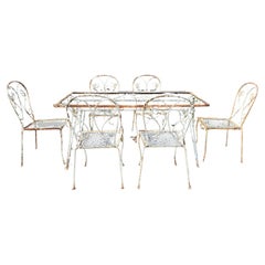 Vintage Salterini Wrought Iron Patio Dining Set 7 Piece