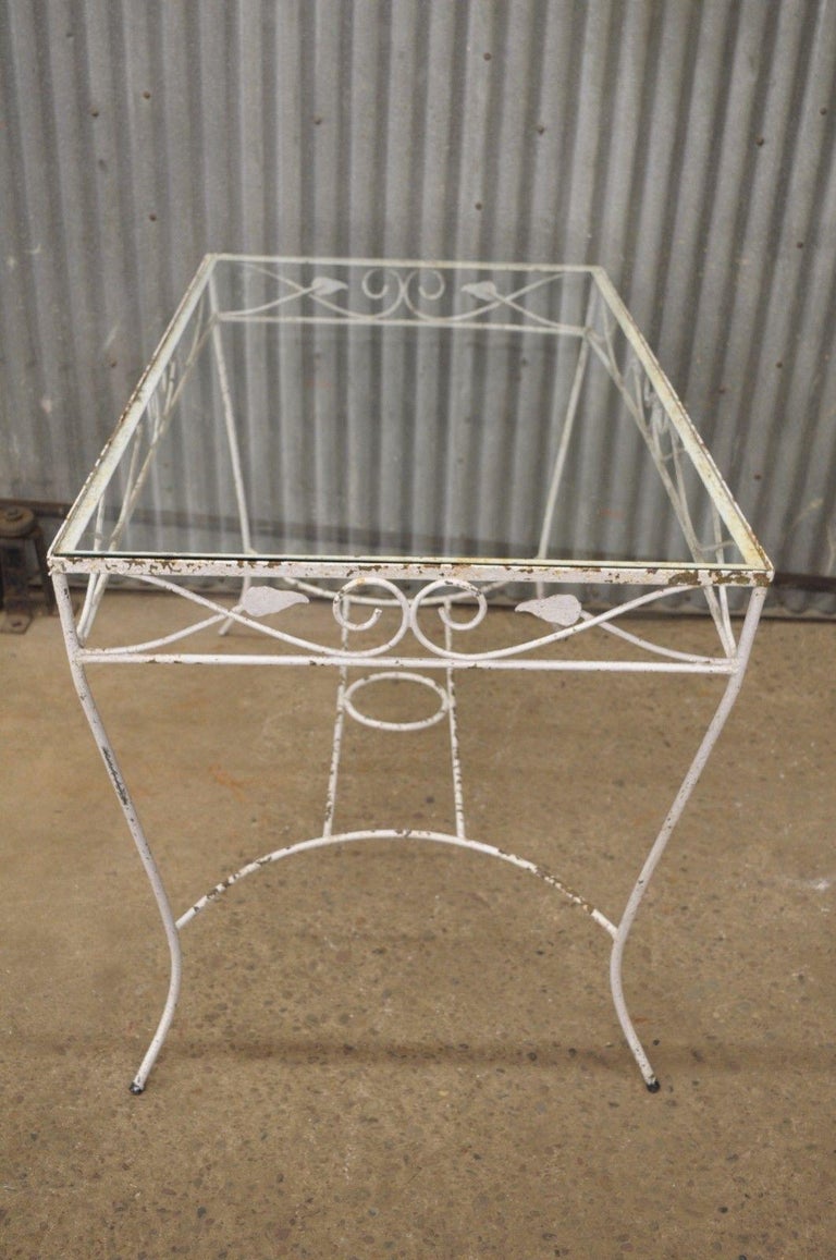 Vintage Salterini Wrought Iron Patio Dining Set Table 4 Chairs Art