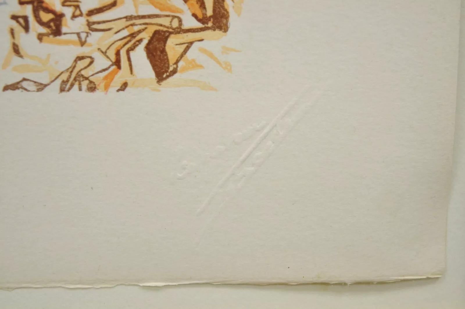 Vintage Salvador Dalì Divina Commedia La polvere delle anime Stampa xilografica con cornice in vendita 1
