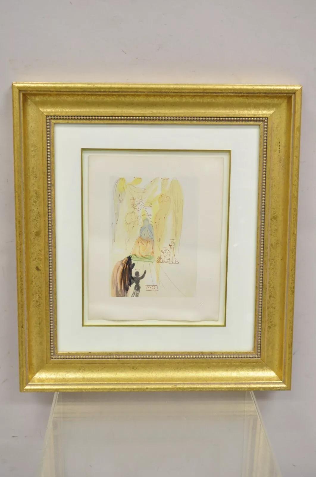 Vintage Salvador Dalí Divina Comedia El Triunfo de Cristo y la Virgen Enmarcado en venta 3