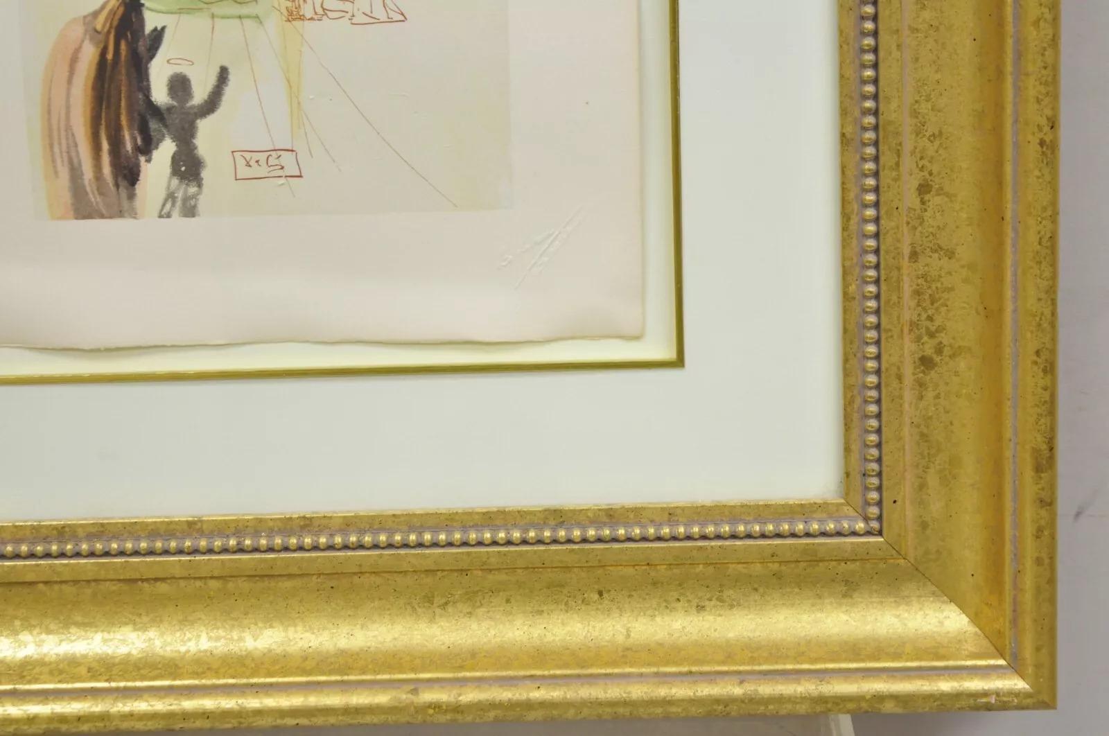 Vintage Salvador Dalí Divina Comedia El Triunfo de Cristo y la Virgen Enmarcado en Bueno estado para la venta en Philadelphia, PA