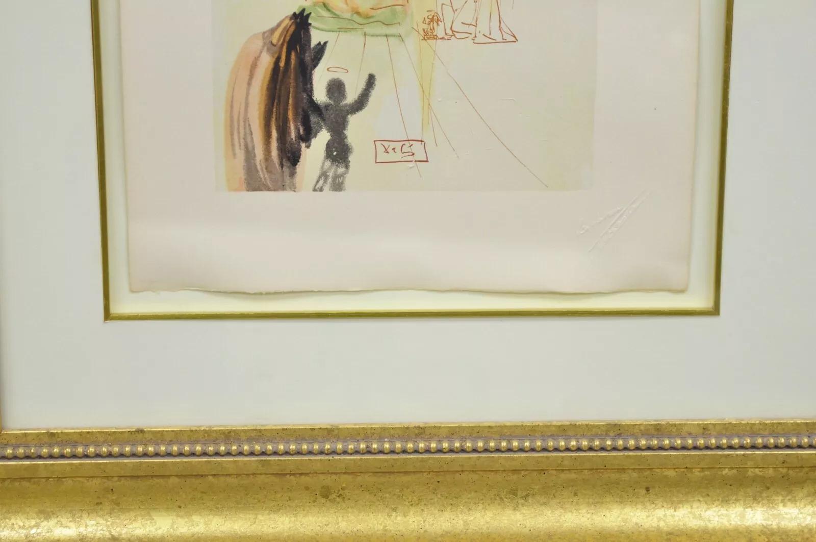 Vintage Salvador Dalí Divina Comedia El Triunfo de Cristo y la Virgen Enmarcado siglo XX en venta