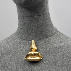 Vintage SALVADOR DALI Iconic Nose Lips Novelty Massive Brooch